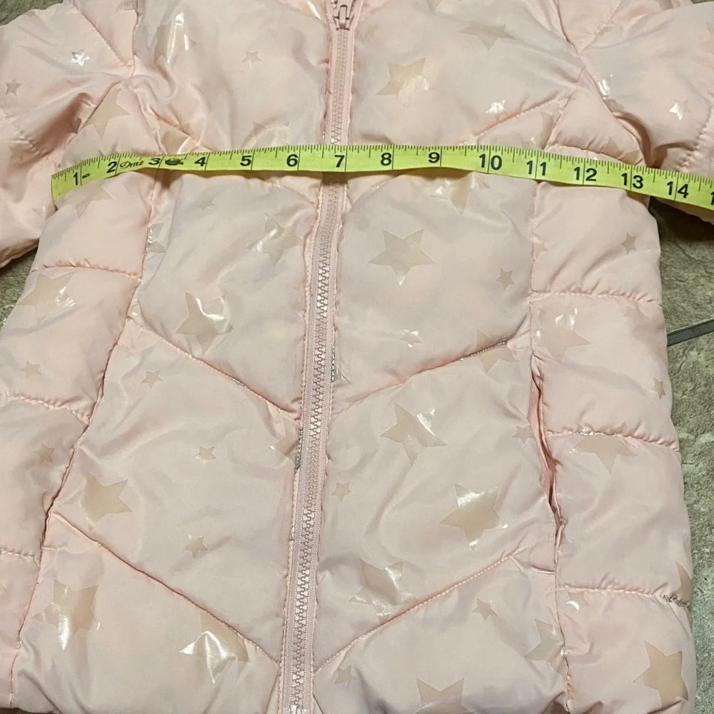 Swiss Tech Light Pink Kids XS Lined Puffer Jacket with Stars